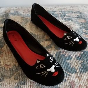 Nicole Kissey cat face flats